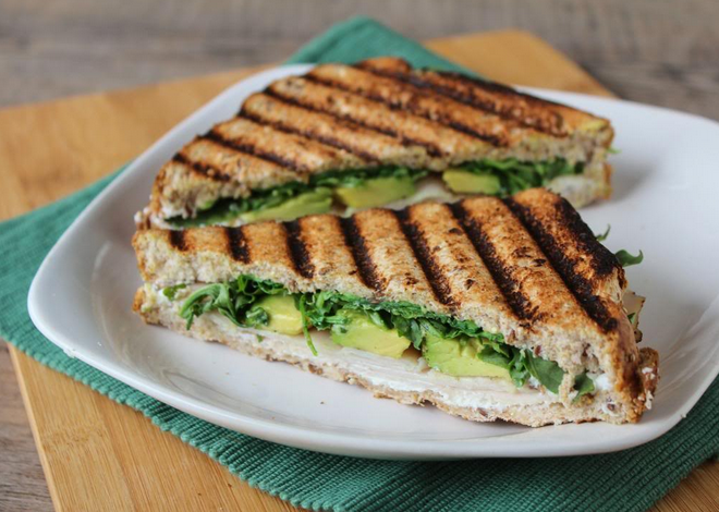 Turkey  Avocado    Goat Cheese Panini   Once Upon a Cutting Board